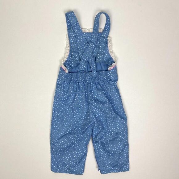 Vtg Kids Exchange Polka Dot Ballet Bear Overalls - Picture 7 of 9